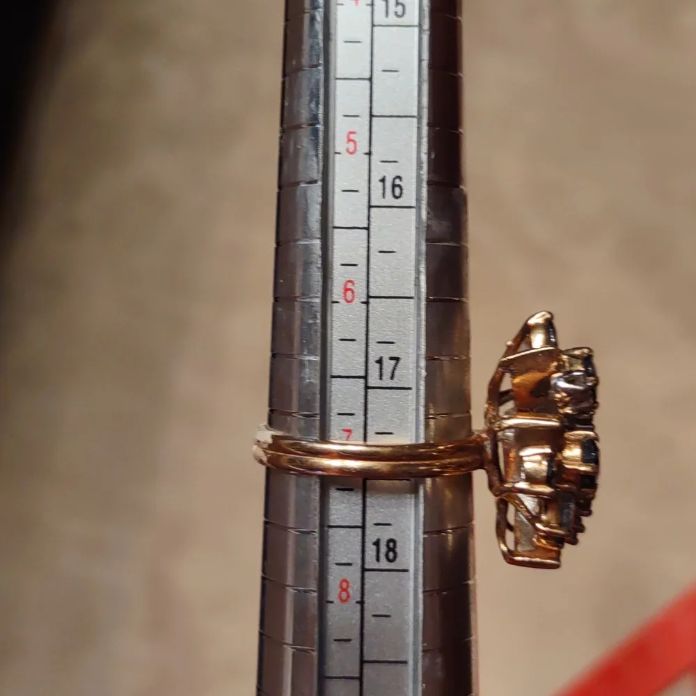 Blue sapphire And diamond ring 14 kt yellow gold - Picture 11 of 12